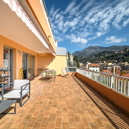 'l'alicante Proche' Gare, Terrasse, Vue Apartman Menton