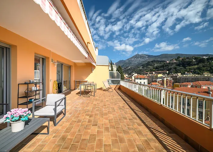 'l'alicante Proche' Gare, Terrasse, Vue Apartamento Menton